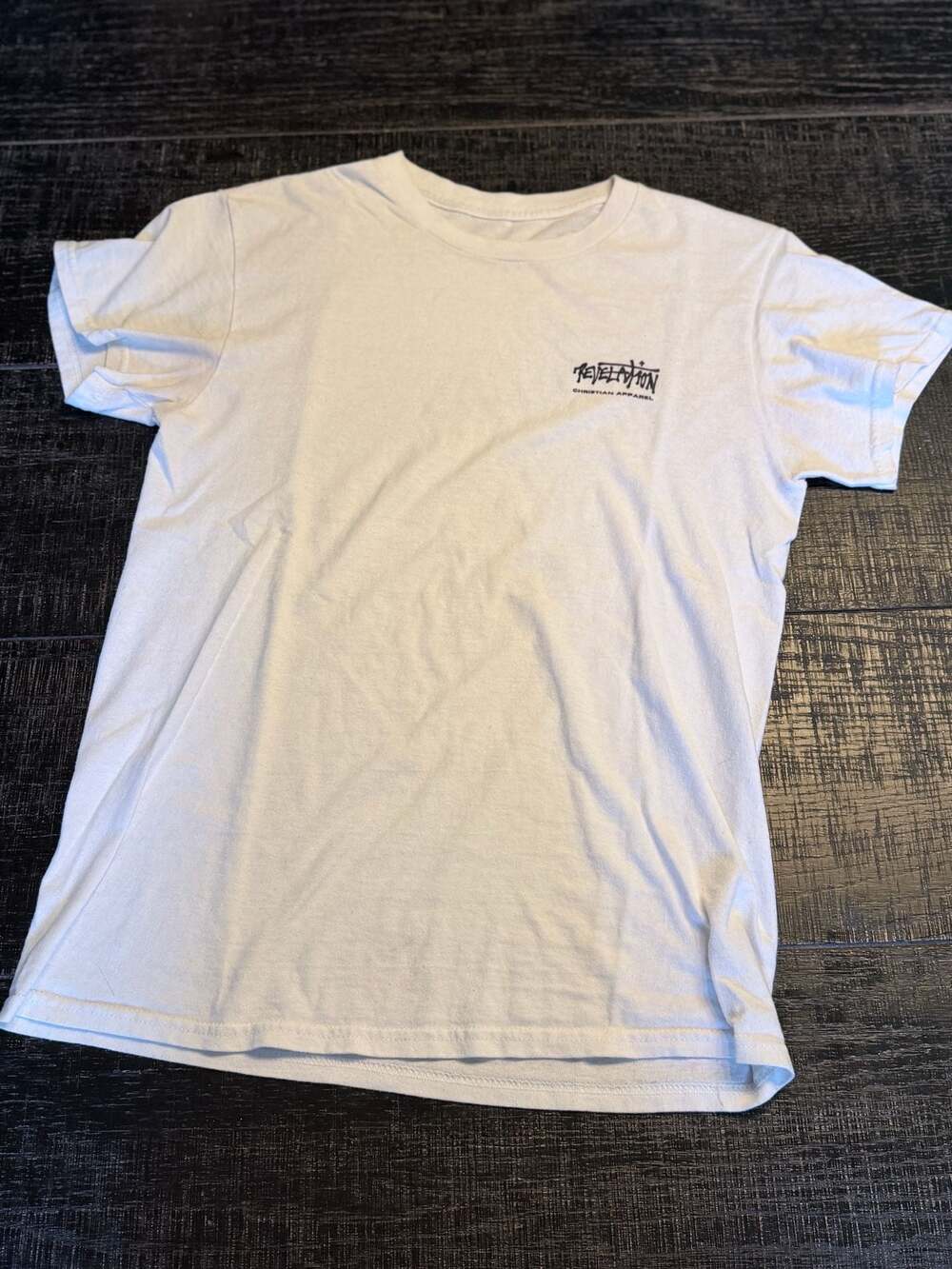 Revelation Christian Apparel Romans 5:8 Graphic T-Shirt